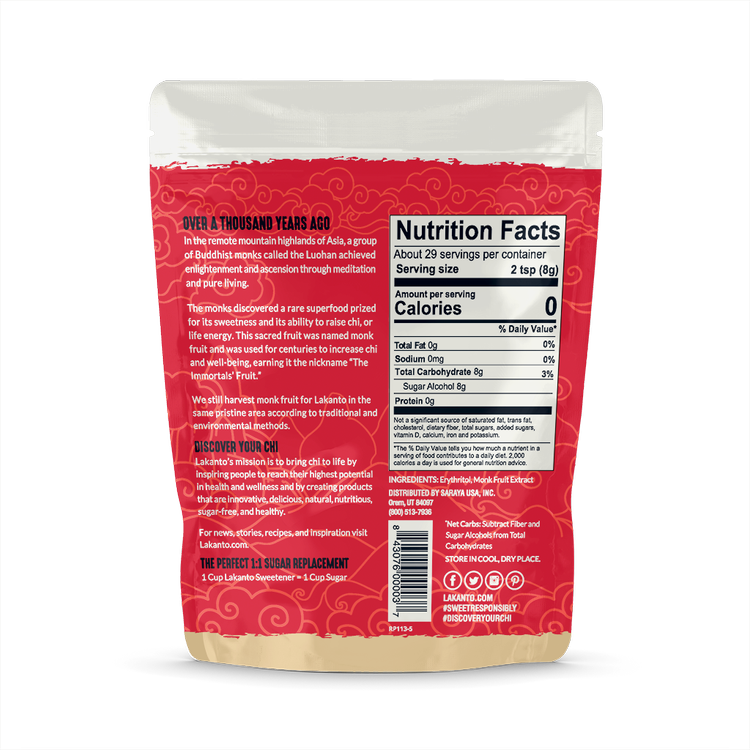 Lakanto Monkfruit Sweetener Golden 1/2 lb (235 gr)
