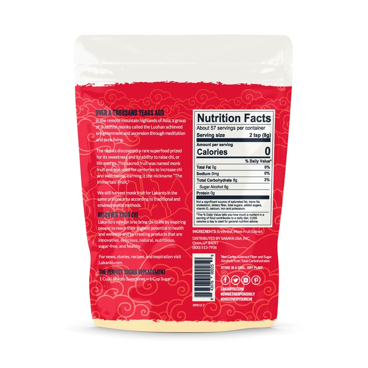 Lakanto Monkfruit Sweetener Golden 1 lb (454 gr)
